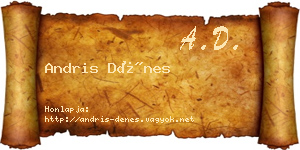 Andris Dénes névjegykártya